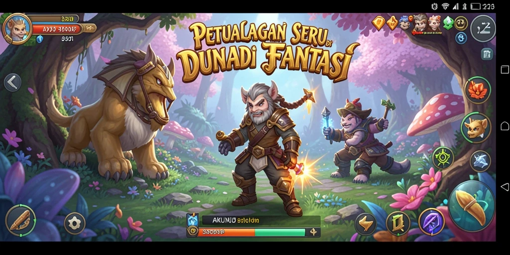 Tampilan screenshot game menunjukkan aksi petualangan yang mendebarkan di AKUNJP.