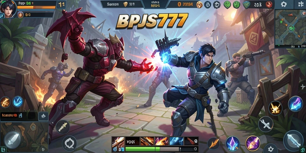 Tampilan gameplay MOBA yang menengangkan dan dinamis di BPJS777.