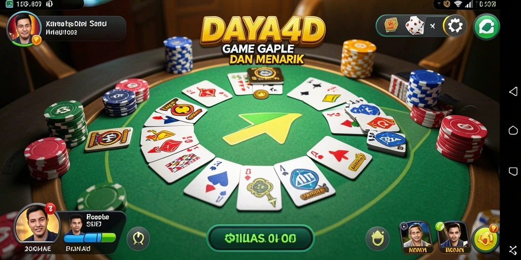 Screenshot utama DAYA4D menunjukkan gameplay Gaple yang menyenangkan.