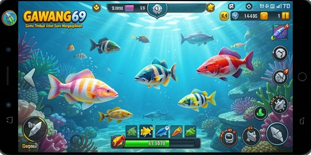 Screenshot GAWANG69 menampilkan aksi seru dalam Tembak Ikan.