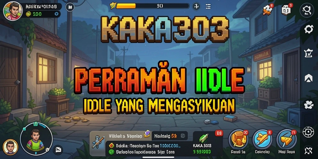 Tampilan gameplay KAKA303 dengan karakter yang sedang bekerja secara otomatis.