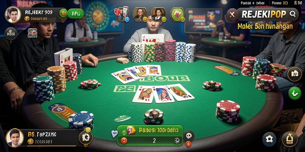 Tampilan menarik dari gameplay seru Poker di REJEKIPOP.