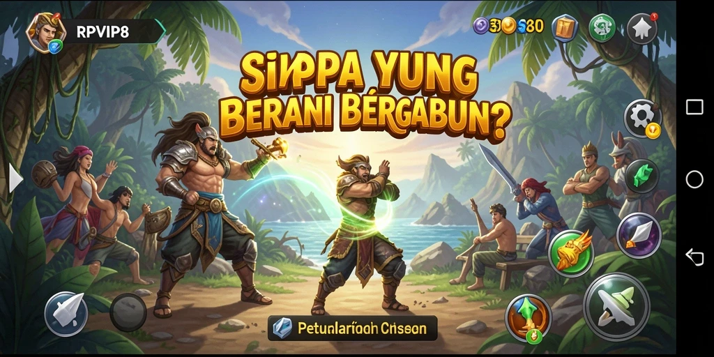 Tampilan menarik dari gameplay bertarung di RPVIP8.