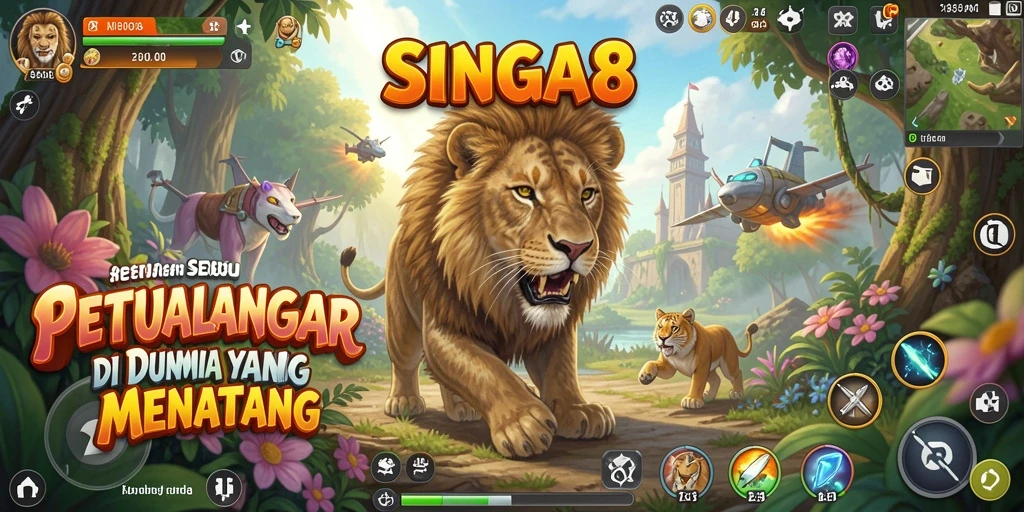 Tampilan gameplay SINGA8 yang mendebarkan di dunia petualangan.