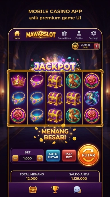 Tampilan antarmuka aplikasi mawarslot yang intuitif.